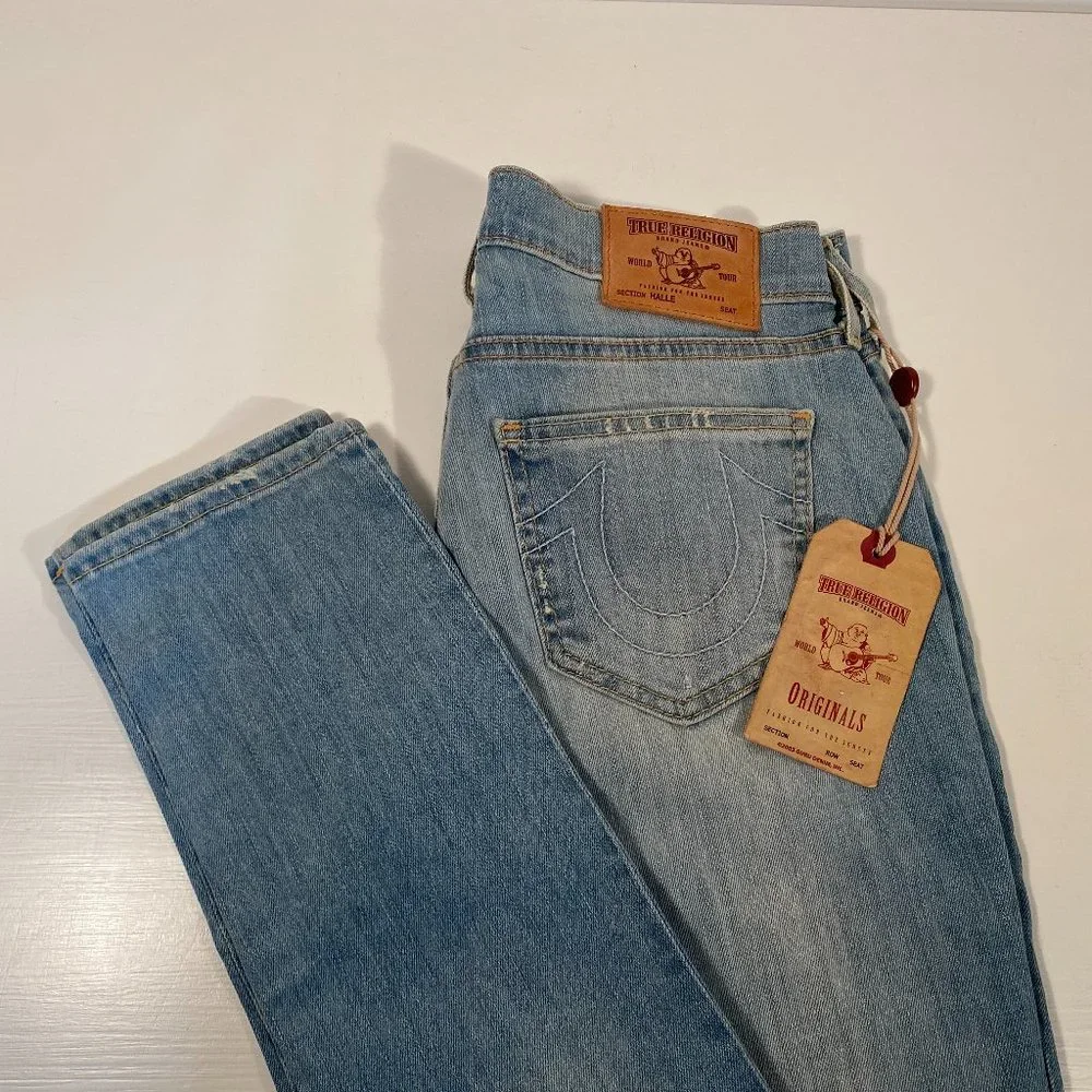 True Religion Halle Skinny Light Wash Denim Blue Jeans Women Size 26 / NWT
